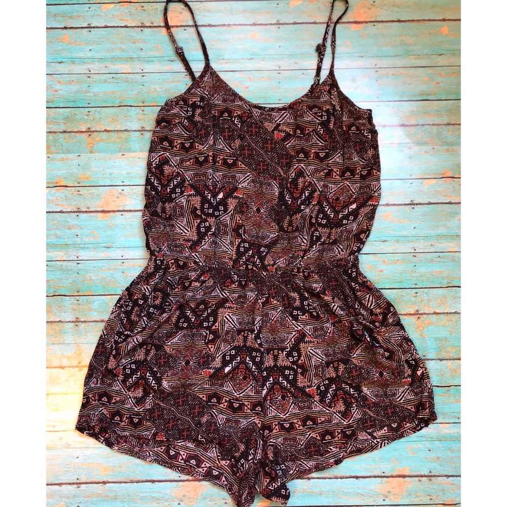 aztec open-back romper